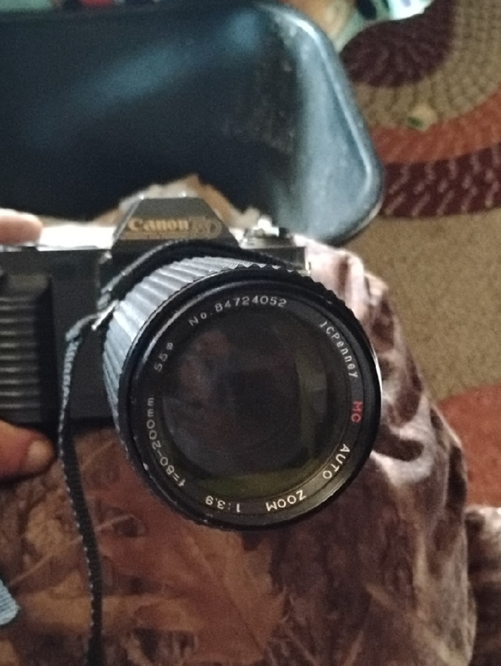 Canon Black Vintage SLR Camera with Zoom Lens